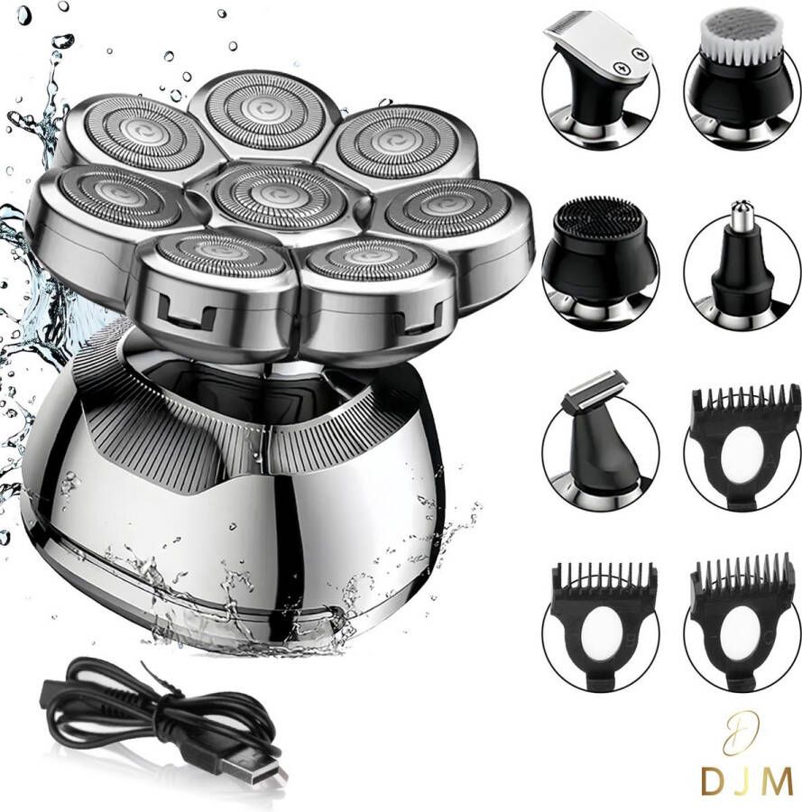 DJM 's Maverick Scheerapparaat Multifunctioneel Waterbestendig Inclusief Trimmerset – Skull Shaver – Head Shaver – Hoofd Scheerapparaat – Scheerapparaat Hoofd – Grooming Kit