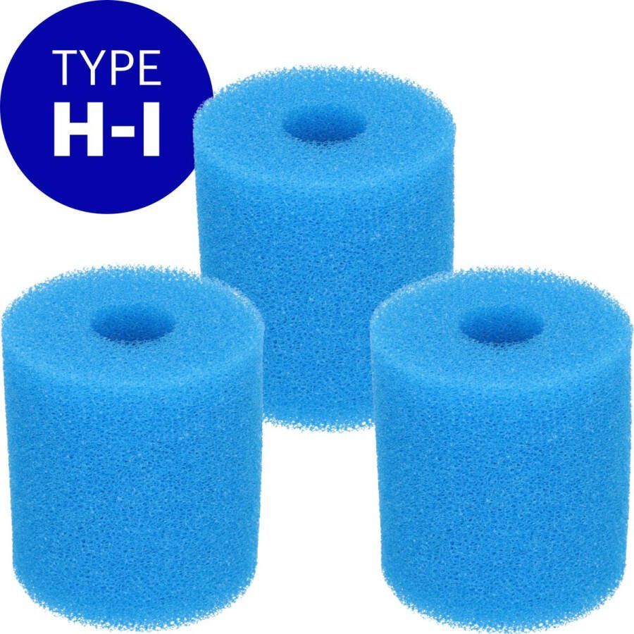 Djust A Ding 3 x Type H I Filter Zwembad Herbruikbaar Geschikt als Zwembadfilter Intex of Bestway Zwembad Onderhoud Filtercartridge