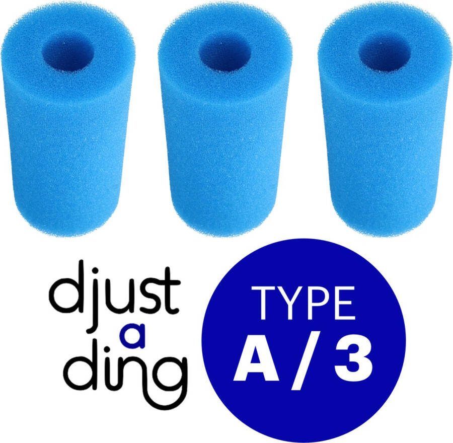 Djust A Ding 3 x zwembad filter A 3 Wasbaar en Herbruikbaar Geschikt als intex zwembadfilter a of bestway type 3 All Smiles zwembad filters