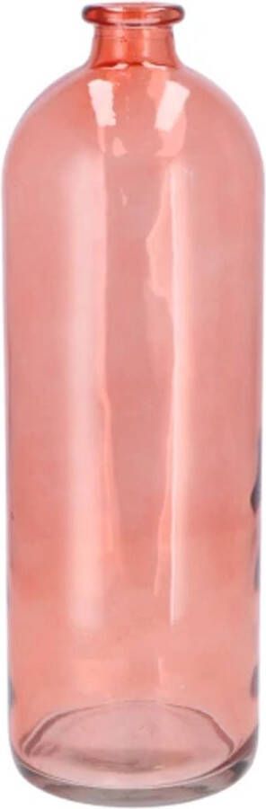 DK design Bloemenvaas fles model helder gekleurd glas koraal roze D14 x H41 cm