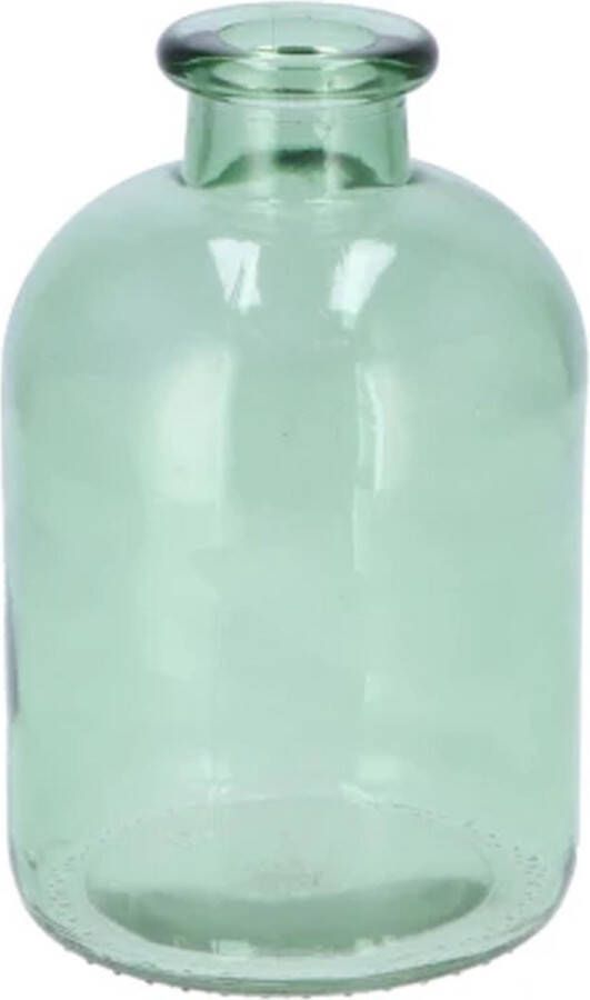 DK design Bloemenvaas fles model helder gekleurd glas zeegroen D11 x H17 cm