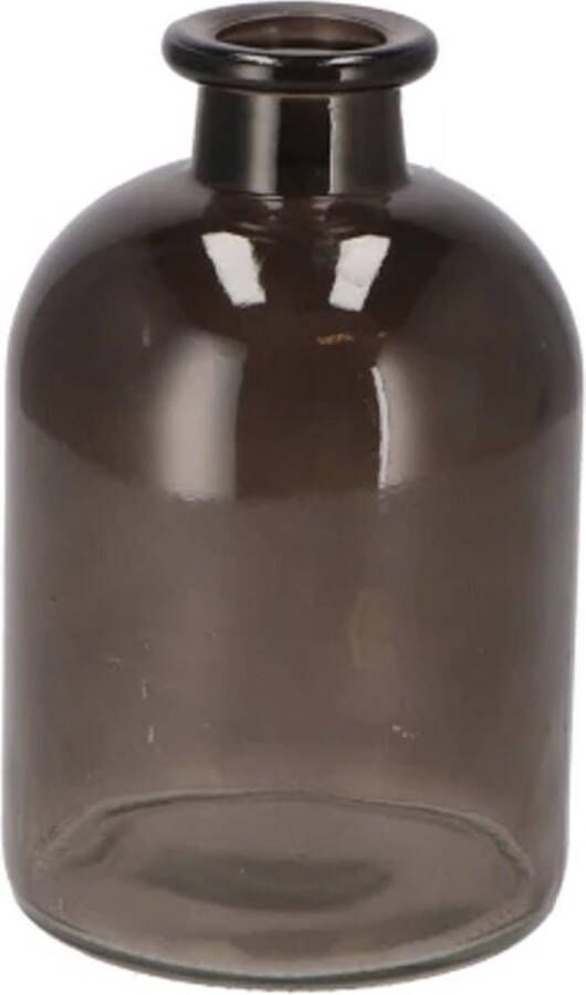 DK Design Bloemenvaas fles model helder gekleurd glas zwart D11 x H17 cm Vazen