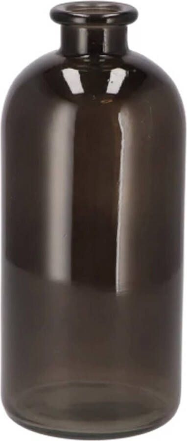 DK Design Bloemenvaas fles model helder gekleurd glas zwart D11 x H25 cm Vazen