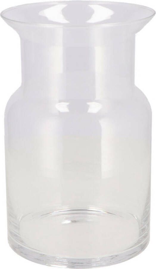 DK design Bloemenvaas melkbus fles model Milky transparant glas D19 x H40 cm mondgeblazen