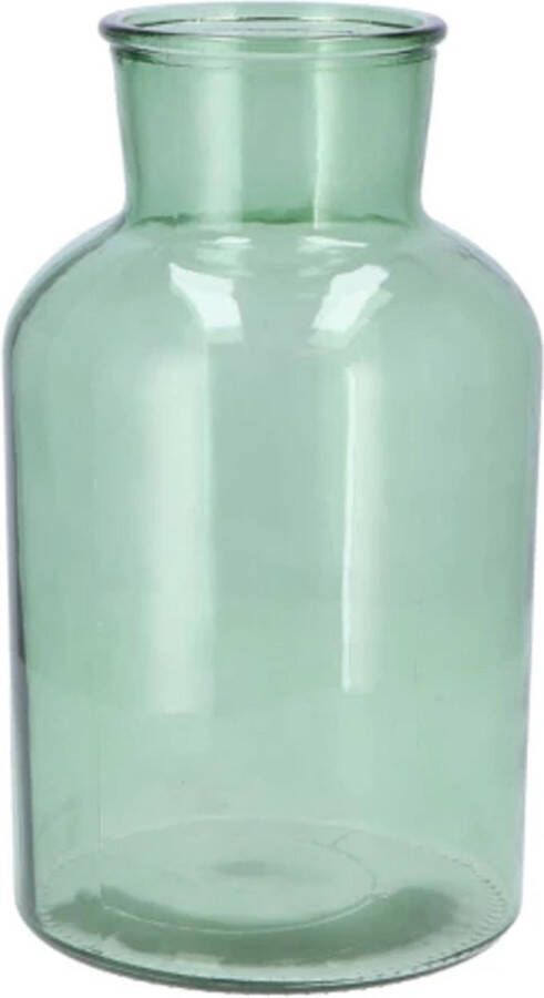 DK design Bloemenvaas siervaas melkbus fles model helder gekleurd glas zeegroen D17 x H30 cm
