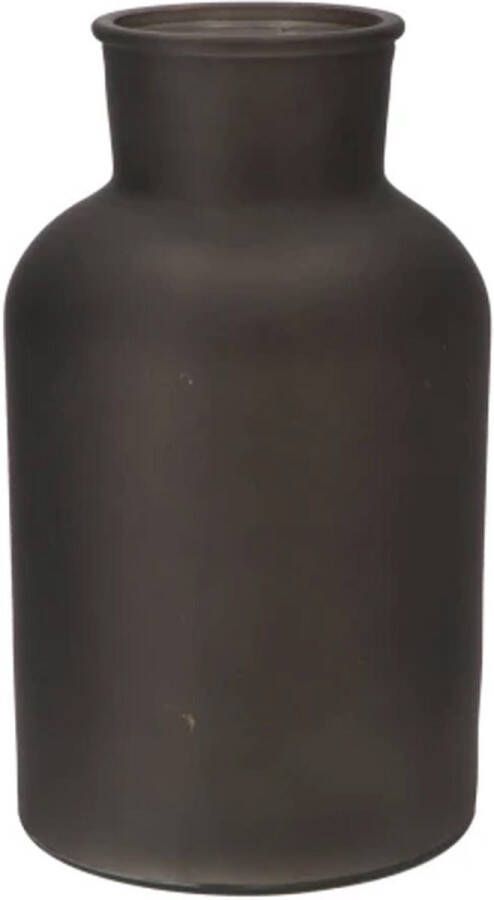 DK design Bloemenvaas siervaas melkbus fles model mat gekleurd glas zwart D17 x H30 cm