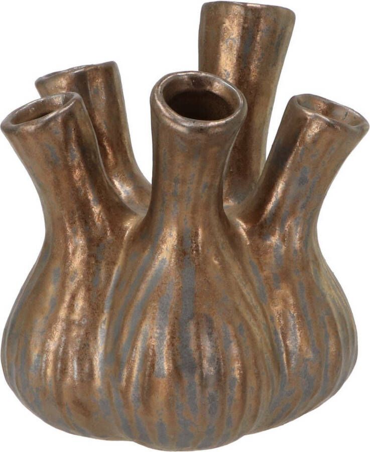 Daan Kromhout Design aglio- Tulpenvaas- vaas- bronze Ø17*20 c- toetervaas (middel) Vaas Bronze Bloemenvaas -Vaas voor Tulpen Bloemenvaas