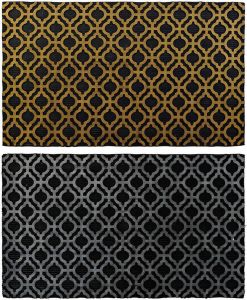 DKD Home Decor Deurmat Ziverachtig Zwart Gouden Rubber Arabisch 2 Stuks (75 x 45 x 0 5 cm)