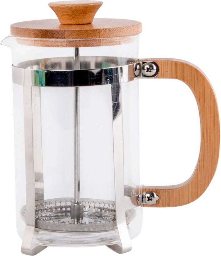 DKD Home Decor Koffiepot met Zuiger 8424001278893 Bamboe Staal Borosilicaatglas 600 ml (600 ml)