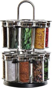 DKD Home Decor Kruidenrek Glas PP 19 x 19 x 31 cm Inclusief Kruidenpotjes