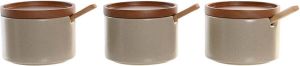 DKD Home Decor Suikerpot 29 x 10 x 7 cm Beige Bruin Rubberwood (7 Stuks)
