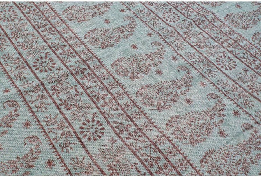 DKD Home Decor Tapijt 120 x 180 x 0 4 cm Blauw Polyester Groen Arabisch (2 Stuks)