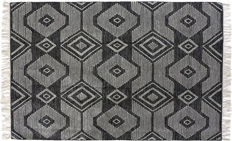 DKD Home Decor Tapijt Wit Zwart Katoen (160 x 230 x 1 cm)