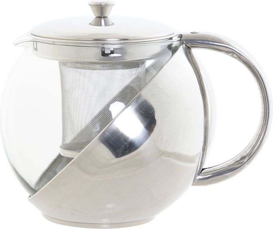 DKD Home Decor Theepot S3026073 Kristal Roestvrij staal Zilver (18 x 13 x 15 cm) (1100 ml)