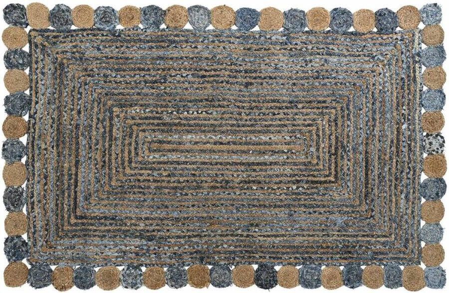 Dkd home Tapijt Decor Blauw Katoen Multicolour Indiaas Jute 160 x 230 x 1 cm