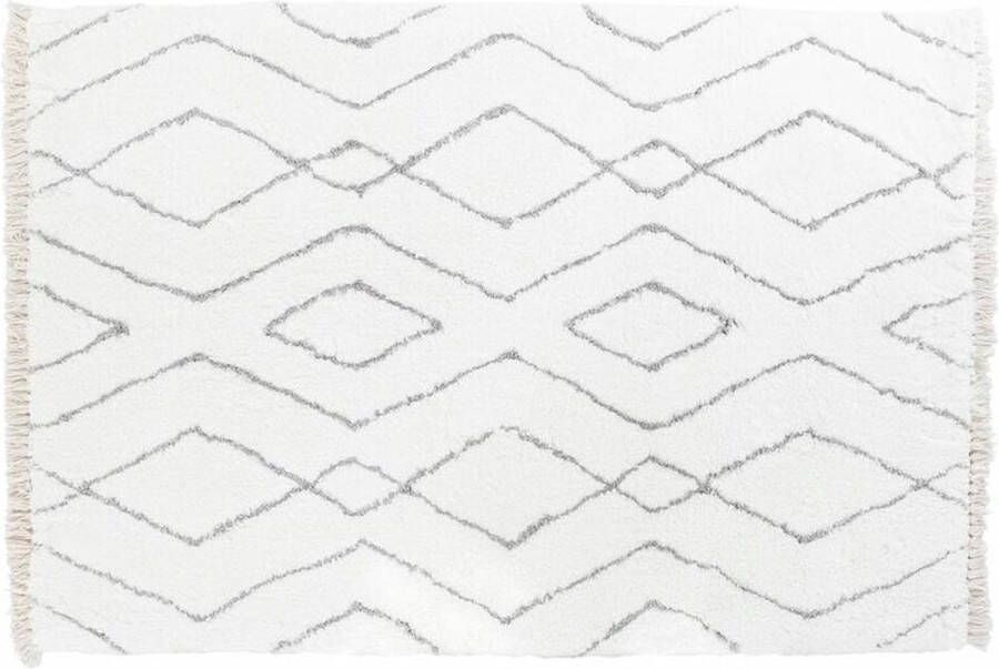Dkd home Tapijt Decor Wit Grijs Ruiten Scandi Ø 9 4 cm 120 x 180 x 3 cm