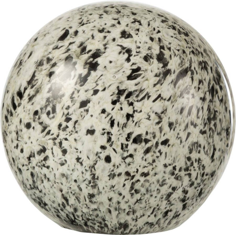 DKS Decoratieve bol bal in presse papier Wit creme beige zwart tranparant 10 x 10 x 10 cm hoog