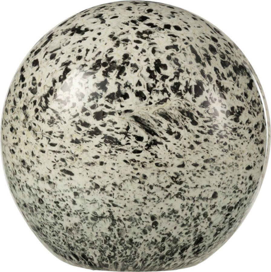 DKS Decoratieve bol bal in presse papier Wit creme beige zwart tranparant 12 5 x 12 5 x 12 5 cm hoog