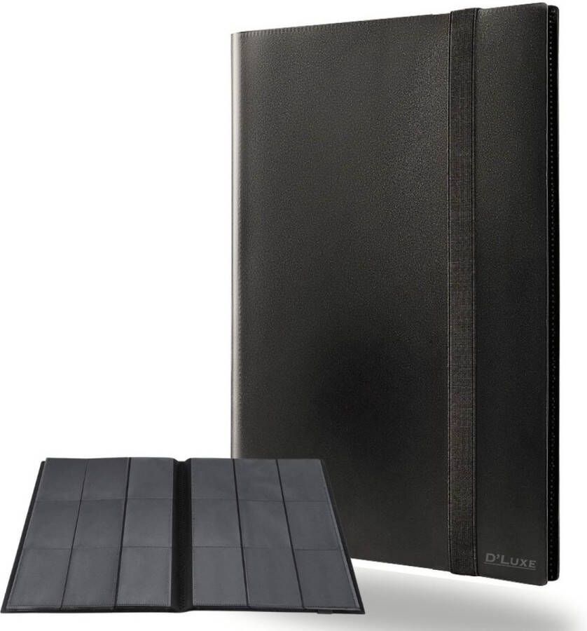 D'Luxe Verzamelmap geschikt voor alle trading cards 20 Pagina's 360 Kaarten A4 formaat Premium Kwaliteit Zwart