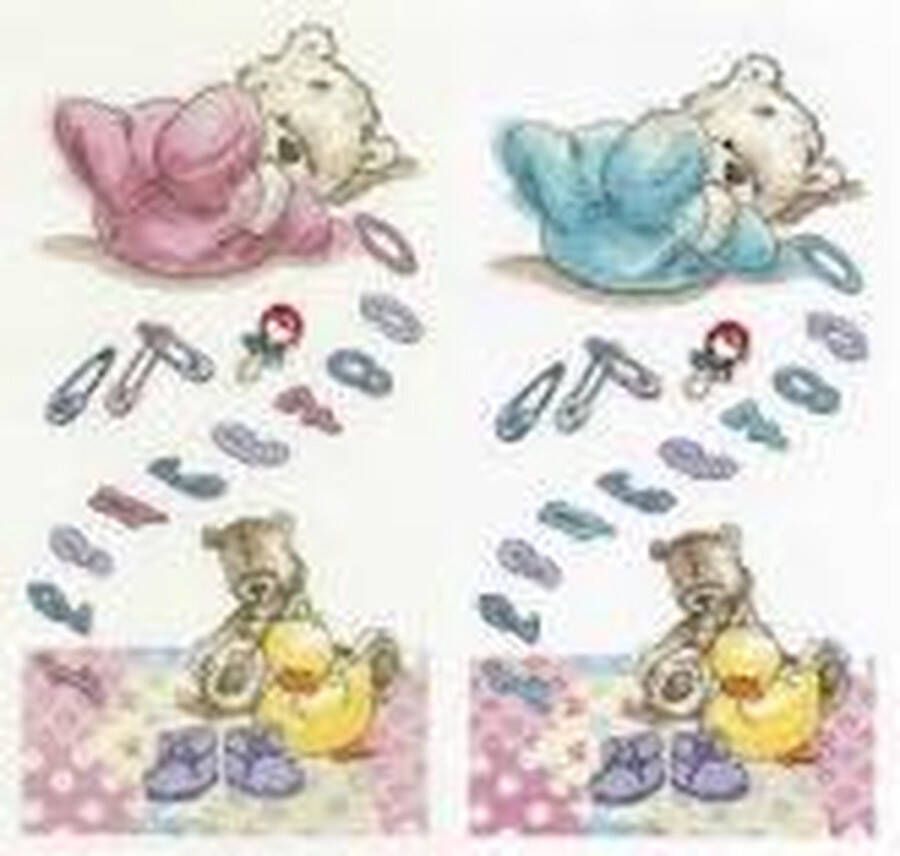 DMC Borduurpakket geboortetegel My first Lickle Ted numbers sampler 1.2.3