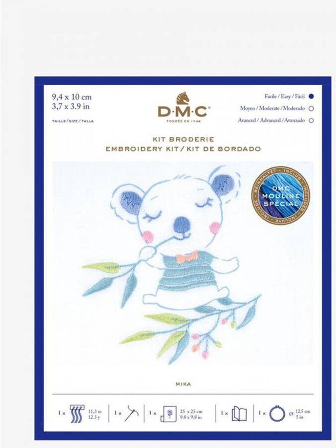 DMC Borduurpakket voorbedrukt Koala Mika in spansteek incl borduurring van TB159