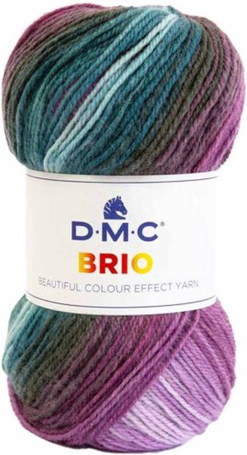 DMC Breipakket omslagdoek 200cm x 60cm bruin+groen-418