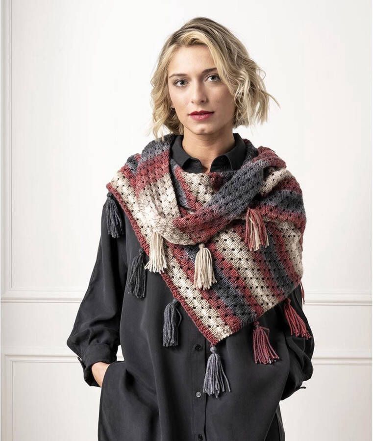 DMC Breipakket omslagdoek 200cm x 60cm-roze-412