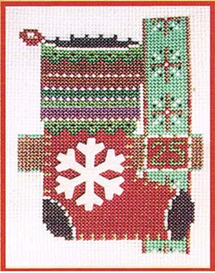 DMC mini kit T702K2 borduurkaart kerstsok 7 5x6 3cm