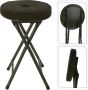 Home & Styling Bijzet krukje stoel Opvouwbaar donkergroen Ribcord D33 x H49 cm Krukjes - Thumbnail 2