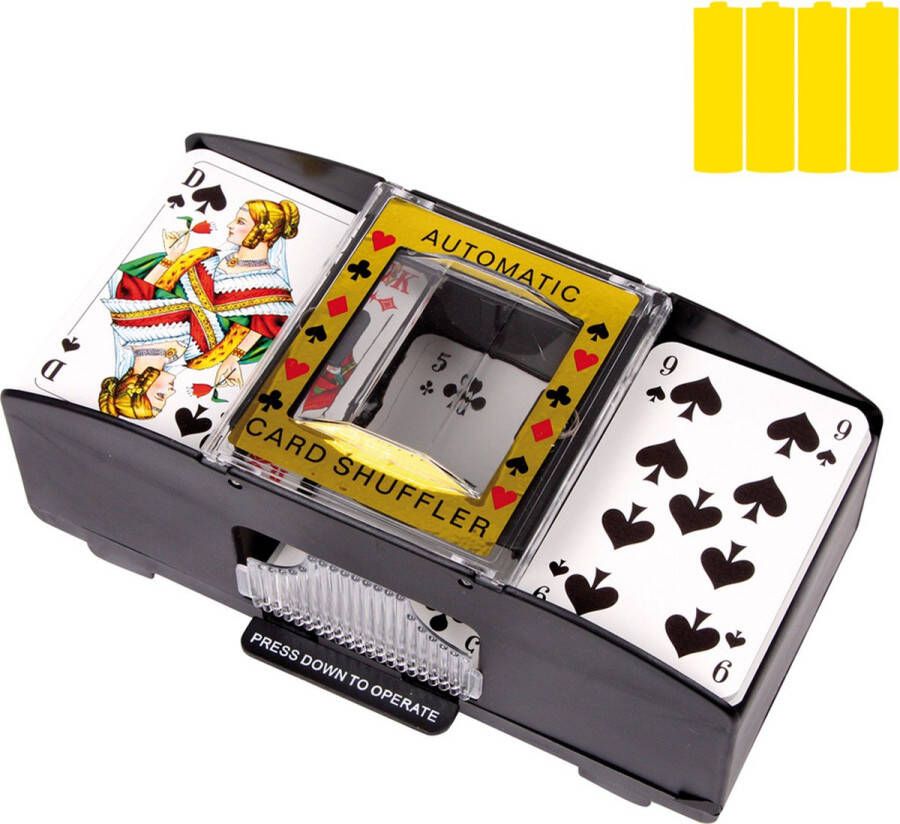 Dobeno Automatische kaartschudmachine 12 x 22 x 12cm incl. 4 AA batterijen