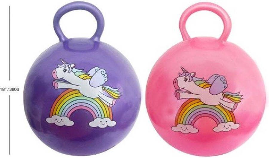Dobeno Lg-imports Set van 2 Skippyballen Eenhoorn 45 Cm Roze en Paars