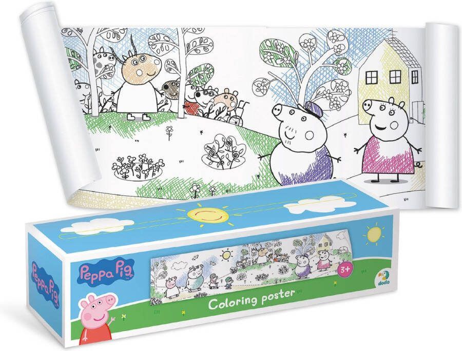 Dodo Toys Peppa Pig Kleurposter Kleurboek Kinderen Kleurplaten voor Jongens en Meisjes Peppa Pig Speelgoed 70 x 16 cm