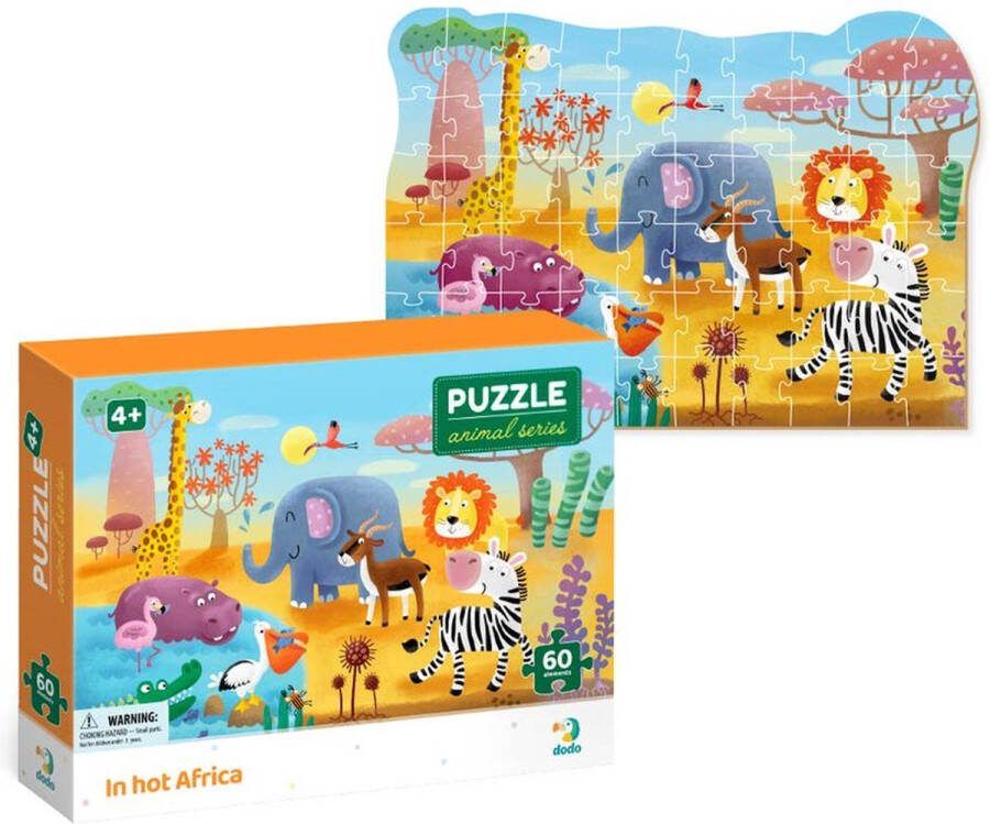 Dodo Toys Puzzel Dieren 4+ -60 stukjes 23x32 cm Dieren Speelgoed voor Kinderen Kinderpuzzel 4 jaar