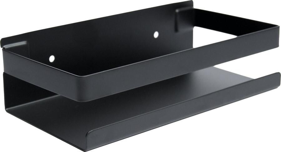DOESS Keukenrek- Ophangbaar Keukenrek- Kruidenrek-Ophangbaar Kruidenrek- Keukenkast Organiser- Kruidenrek Voor Kruidenpotjes- Rek Voor Zeeppompje- Wandrek- Keuken Organizer-RVS Keukenrek (Zwart 20 CM)