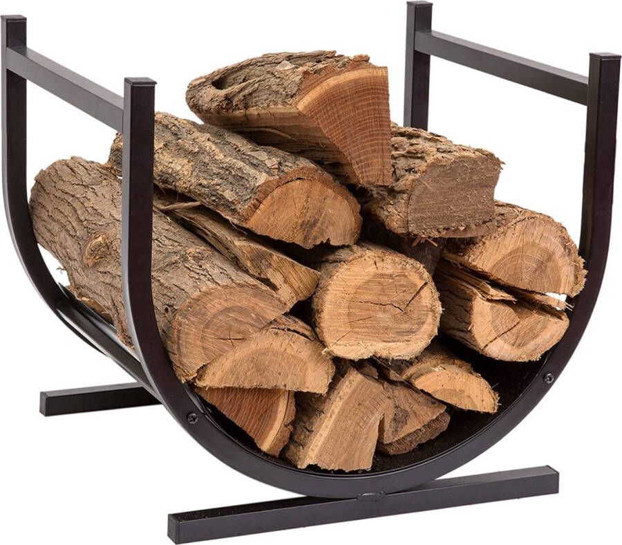 DOEWORKS Brandhoutrek brandhoutopslag metalen brandhoutrek houthouder 43 cm L x 36 cm B x 39 cm H binnen buiten