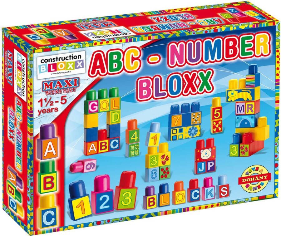 Dohany Toys Doos met mega blokken Cijfers en Letters 64 stuks
