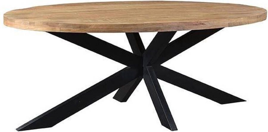 LABEL51 | Eetkamertafel Zip Rough Mangohout Ovaal 210x100 cm | Eetkamertafels | Eettafel