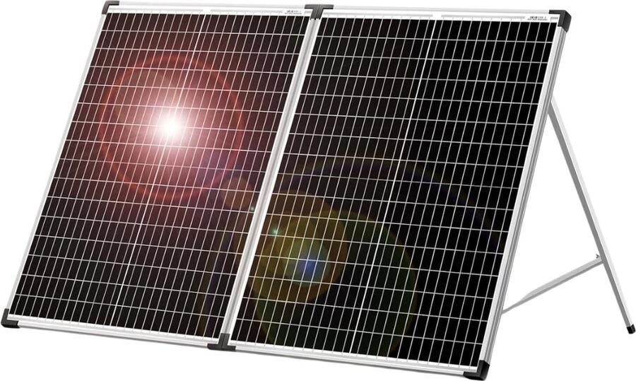 Dokio Zonnepanelen Compleet Pakket – Opvouwbaar Zonnepaneel Voed Meerdere Apparaten Tegelijk Zonnepanelen met Stekker Flexibel+Zonnepaneel Opvouwbaar – 100W Waterdicht Zwart