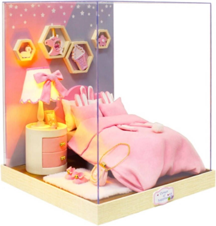 Doll House Miniatuurhuisje bouwpakket Gezellige slaapkamer