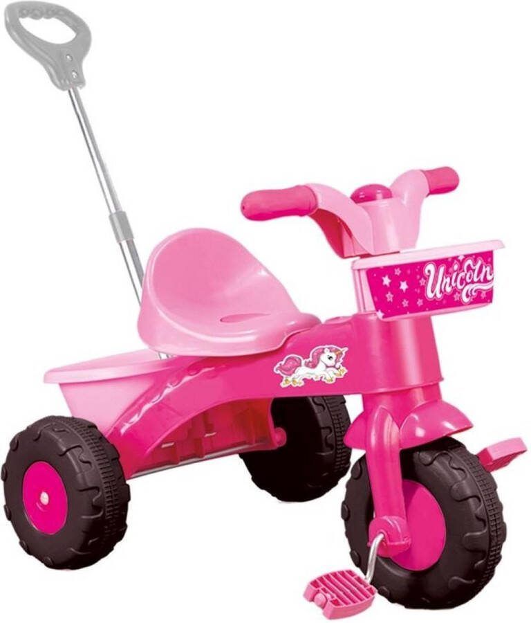 Dolu Eenhoorn Driewieler met Duwstang Roze