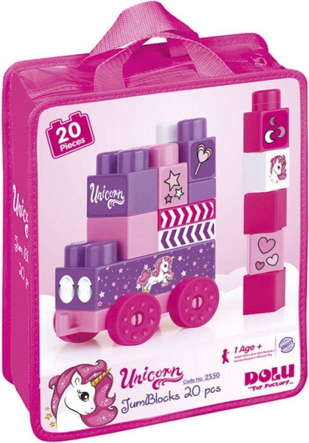 Dolu Unicorn 20 Stuks Jumblocks Bouwblokken in Tas 2550