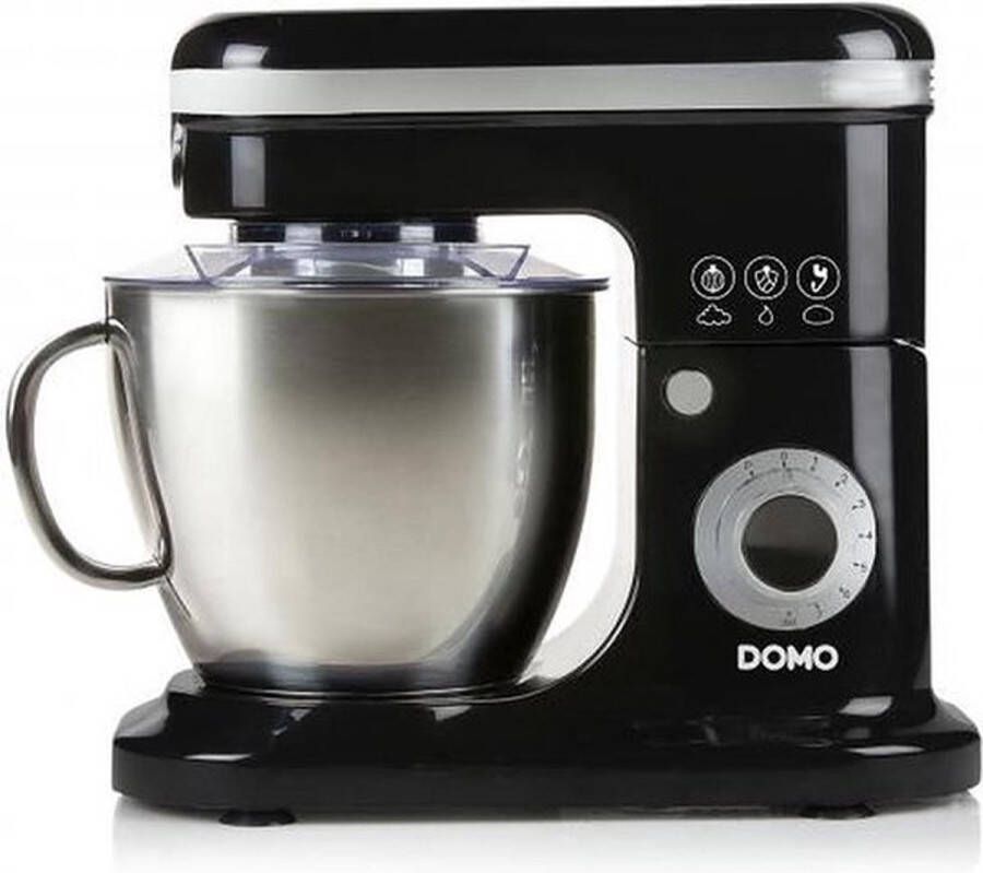 Domo DO1023KR Keukenrobot – Keukenmachine – 6L RVS Mengkom – 1200W Zwart