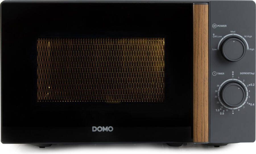 Domo DO2920 Solo Microgolfoven “Wood You” Magnetron 20 L 700 watt Grijs Houtlook Handvat