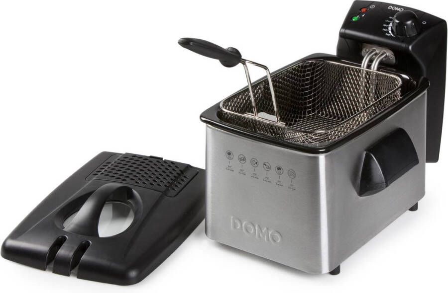 Domo DO464FR Friteuse Frituurpan 3L 2200 W Inox Zwart