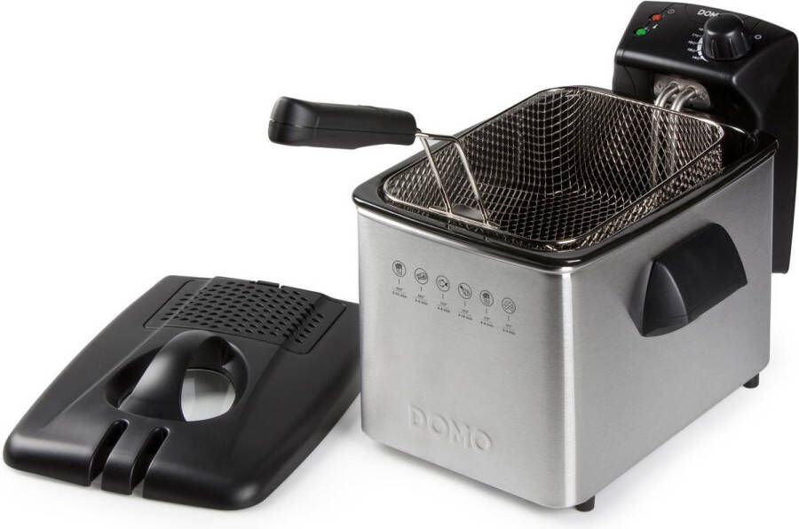 Domo DO465FR Friteuse – Frituurpan 4L – 3000 W – Inox Zwart