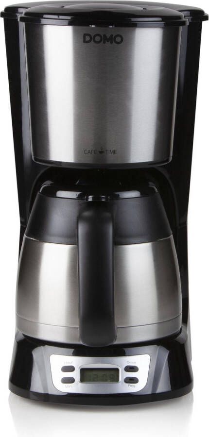 DOMO DO709K Koffiezetapparaat met thermoskan 1L Timer RVS