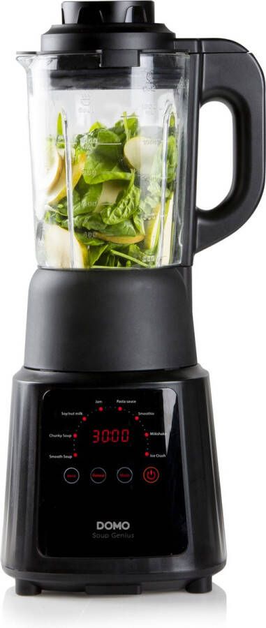 DOMO Multifunctionele blender DO726BL 900 W 1 2 L 8 programma&apos;s LED-display Zwart