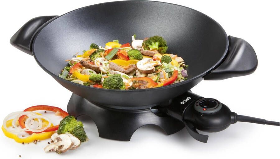 DOMO DO8708W Elektrische wok 35 5 cm 5L inhoud gegoten aluminium