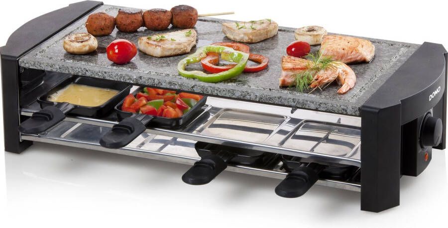 Domo DO9186G Steengrill Gourmetset Racletteset Cool down zone 8 personen