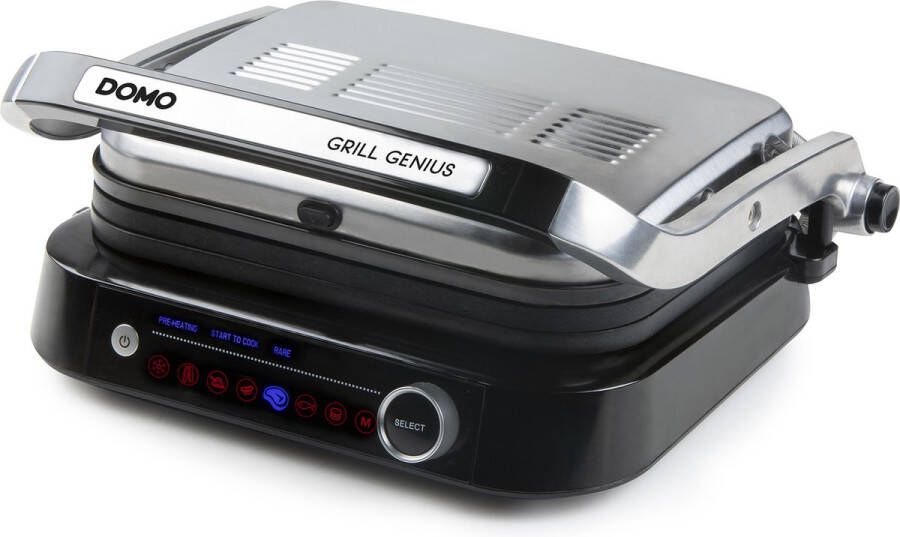 Domo DO9249G Contactgrill 'Grill Genius' Smart Steak-modus Antiaanbaklaag Met display